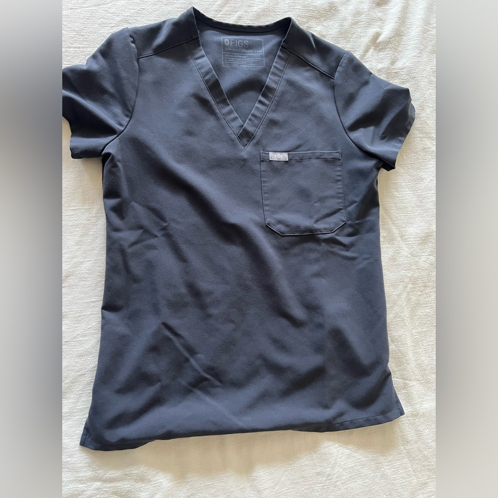 Figs Charcoal XXS Catarina Scrub top